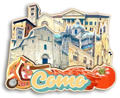Quwsne Kühlschrankmagnet Como Italien Kühlschrankmagnet Stadt Reise Souvenirs Touristengeschenke 3D klassische Sehenswürdigkeiten handgefertigt Handwerk Heimdekoration – 1117