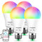 FEIGORBIB Alexa Smart Light Bulb E27, led lampe Replaces 120W 1280 Lumen, Compatible with Alexa, Bluetooth Dimmable Warm White Cool White and Multicoloured, No Hub Required, Pack of 4
