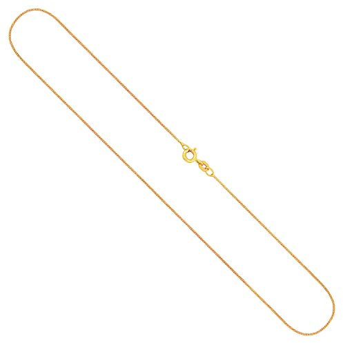 EDELIND Kette Gold Damen 333 Echtgold - Panzerkette 0,8 mm Gelbgold 65 cm - mit Geschenkbox