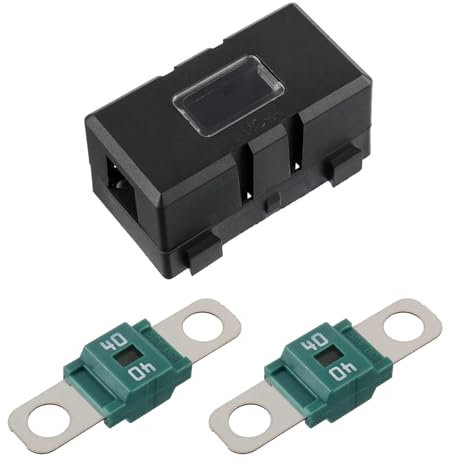 ANS Auto Sicherungshalter, 2 Stück Midi Sicherungen 40A, ANS Kfz Sicherungshalter, Midi Sicherung Halter, Anschraubbare Midi Sicherung, Für Pkw, Lkw, Baufahrzeugen, Bussen, Wohnwagen