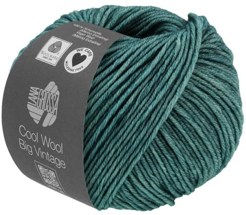 LANA GROSSA Cool Wool Big Vintage | Merinoklassiker mit Ton-in-Ton Farbeffekt | Handstrickgarn aus 100% Schurwolle (Merino extrafein) | 50g Wolle zum Stricken & Häkeln | 120m Garn FB 7179
