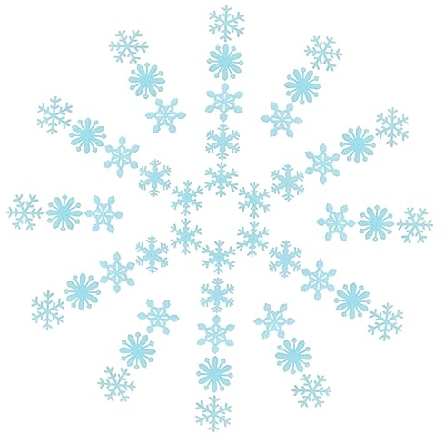 ifundom 150stücke Wandsticker Für Weihnachtsdeko Fluoreszierende Schneeflocken Aufkleber Für Kinderzimmer Weihnachtsfest Blau Selbstklebend Langlebig