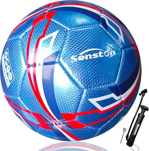 Senston Football Match Ball Size 4/5 Official Training Soccer Ball Futsal | PU surface,waterproof,easy to clean,include pump
