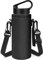 Linkidea Tragetasche für Wasserflaschen, kompatibel mit Hydro Flask Wide Mouth 590 ml, Stanley Quick Flip Go 680 ml, Contigo, CamelBak, isolierter Neopren-Tragehalter mit Schultergurten, Schwarz