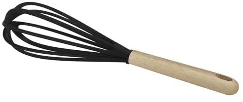 LILY COOK, KP0053, Fouet en PBT avec Manche en Bois, idéal pour pâtisserie, résistant à la Chaleur, Design élégant, Facile à Nettoyer, Parfait pour Toutes Vos créations - 30 cm, Couleur Assortie