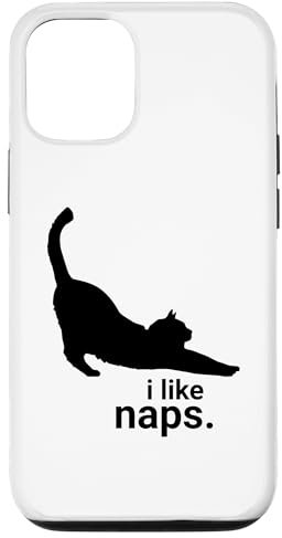 iPhone 12/12 Pro FUNNY CAT I Like Naps Cute Kitten Silhouette Case