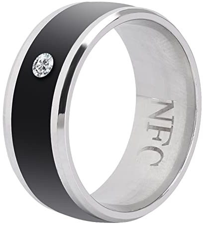 Ailgely NFC-Multifunktions-Smartring, Universell für Mobiltelefone mit Datenfreigabe, Entsperrung der Persönlichen Verschlüsselung, Metallmaterial für die NFC-Bereichsprüfung (Größe11)