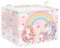 Clastyle Rosa Einhorn Kinder Wäschekorb mit Henkel Faltbar Kleidung Spielzeug Aufbewahrungskorb Mädchen Aufbewahrungsbox für Babyzimmer Bad, Regenbogen, 40 * 30 * 30 cm