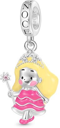 GNOCE Charm Anhänger Wicked Glinda die gute Hexe Anhänger S925 Sterling Silber Charm Perlen für Armband Halskette Schmuck Geschenk für Fans