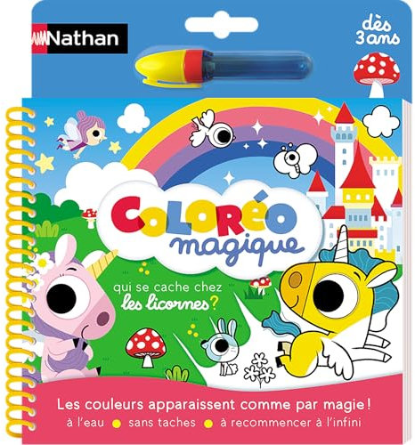 Dessin et coloriage enfant Nathan Coloréo magique Licornes