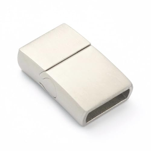 Airssory 10 Satz 19,5 x 12 mm 304 Edelstahl rechteckige flache magnetische Klemmen mit Bajonettschlössern für Heimwerker-Schmuck, Lederarmbänder, Halsketten, Handwerk