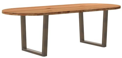 vidaXL Esstisch Hellbraun 240x100x74 cm Massivholz Eiche Oval, Küchentisch, Restauranttisch, Tisch Restaurant, Esszimmertisch, Bistrotisch