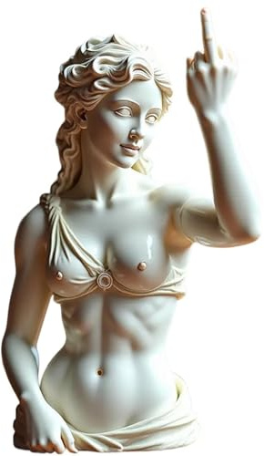 Unapologetic Venus The Middle Finger Statue, Rebellische Kühne Moderne Kunst Dekor für Zuhause & Büro, Einzigartige Dekorative Harz Kunst Statue Geschenk für Moderne Rebellen, Römische Mythologie