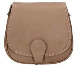 Gave Lux Umhängetasche Clutch für Damen mit einem Fach, italienisches Kunsthandwerk aus echtem sauvage-Leder, Made in Italy, GLX2210016_102023FBG-PARENT 19 x 17 x 6 cm, Taupe dunkel