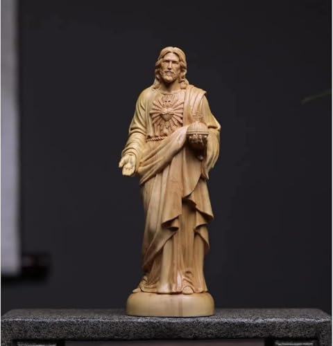 Estatua De Adornos De Tallado De Escultura De Madera De Boj para Decoración del Hogar, Estatua Religiosa De Jesús