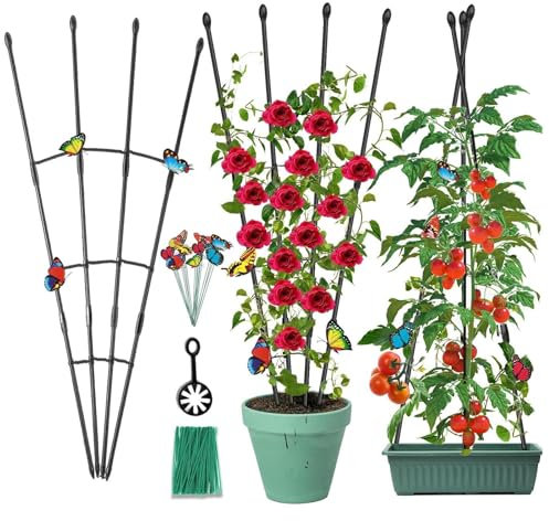 2pcs Metal Garden Fan Trellis, Fan Pot Trellis, 1.2m Garden Metal Support Stake, StrongMetal FanTrellis, PlantTrellis For Climbing Plants Outdoor For Indoor Outdoor Vines Flower Vegetable