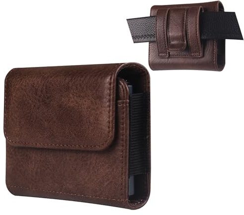 Riñonera Porta Movil Hombre Cuero Compatible avec Samsung Galaxy Z Flip 7/6/5/4/3/2/5G, Pequeñas Funda con Clip Cinturón para Teléfono Móvil Compatible avec Huawei Pura X/Pocket 2/Motorola RAZR 5G