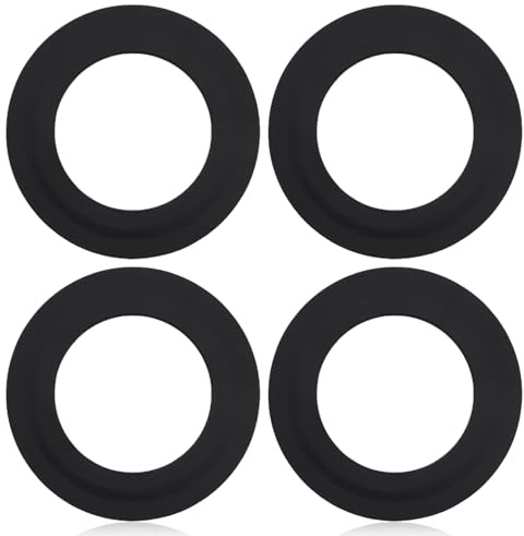 Toilet Flush Valve Rubber Seal Washer,4Pcs Replacement Flush Valve Base Sealing Washer,Black Flush Valves Gasket Compatible with Siamp Optima 49 and 50,Connection Leak-Free Toilets Valves Repair