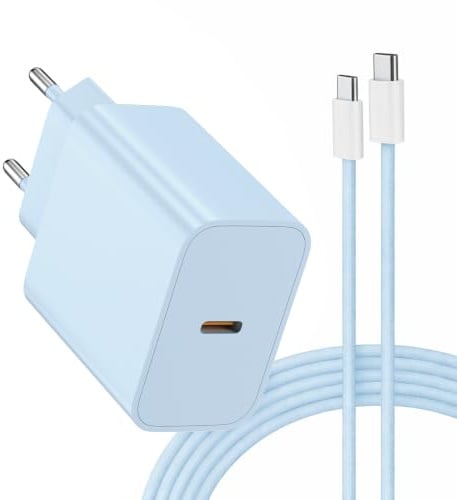 iPhone Ladegerät für iPhone 17 16 15/17016 15 Pro/17 16 15 Pro Max/16 15 Plus,iPad Pro/Air/Mini,20WPD USB C Schnellladegerät Handy Netzteil Stecker mit 2M Cord-Kabel(Blue)