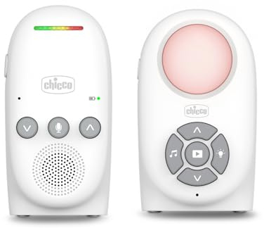 Chicco Audio Babyphone Digital mit DECT-Technologie, sichere Verbindung und Störungsfreiheit, bidirektionale Kommunikation, 5 Schlaflieder, energiesparender VOX-Modus und große Reichweite
