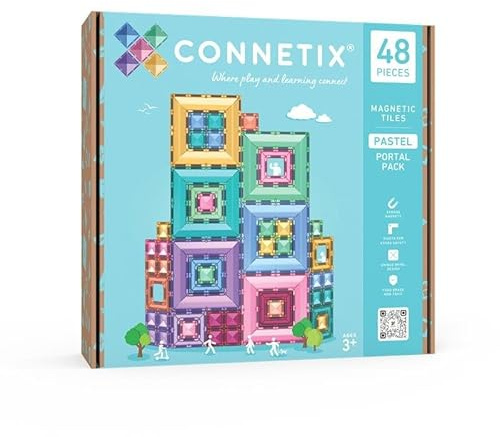 CONNETIX Magnetbausteine Pastell-Portal-Paket, 48 Stück