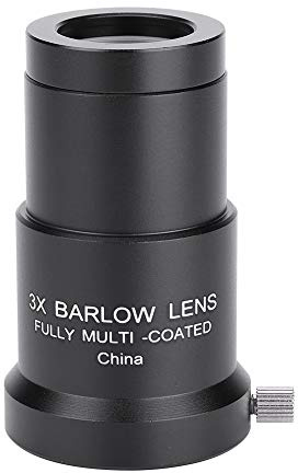 3X 1.25 Inch Barlow Lens for Telescope Eyepiece, Fully Multi - Coated Magnification Lens with Wide Field View, Compatible with All 1.25 Eyepieces for Stargazing and Lunar