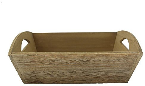 Red Hamper Oak Effect Small Wooden Storage Tray, Wicker, Brown, 31 x 21 x 9.5 cm