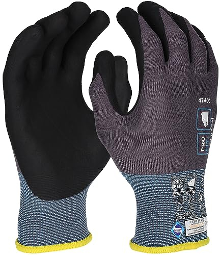 PRO FIT Nitril Handschuhe, Maxim cool, grau/schwarz, Arbeitshandschuhe Herren, Gr. 8, 12 Paar