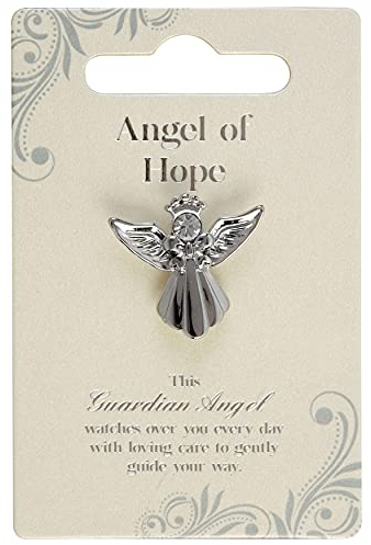 Angel Of Hope Silberfarbene Engelsnadel mit Edelstein, sentimentale Geschenkidee