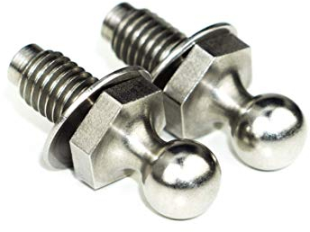 2 perni a sfera rinforzati per molle a gas, portellone posteriore, portellone anteriore, testa sferica 10 mm, filettatura M8