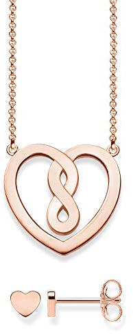 Thomas Sabo Damen-Halskette Herz mit Ohrring 925 Sterling Silber rosé gold 42 cm Schmuckverpackung SET0558-415-40-L42v