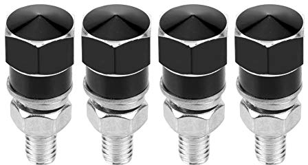 Kennzeichenrahmenschrauben, Schrauben für Nummernschildrahmen, 4pcs Universalgewinde Kfz-Kennzeichenrahmenschrauben für Motorrad, Schwarz/Silber/Blau/Rot/Gold(Schwarz)