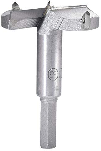 KATUR 55mm Forstner-Bohrer, Bohrer für Holzbearbeitung, Lochsäge für Scharniere, Hartmetallspitze, Rundschaftfräsen für Scharniere, Sperrholz, MDF, CNC-Werkzeug (55mm)