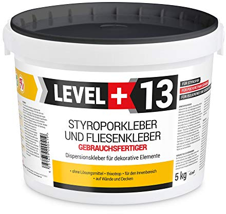 Colle pour polystyrène RM13 - Pour liège - Pour rénovation - Colle à dispersion - Colle de montage - 5 kg
