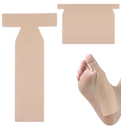 Turf Toe T-Riemen, selbstklebende Moleskin-Schienen für große Zehverletzungen, Fußstrecker, Bandage für Damen und Herren, 15 Stück