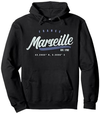 Marseille France Vintage Sweat à Capuche