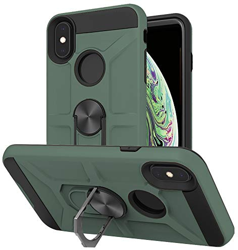 Cuoqing Case for iphone X/XS Silicone Shockproof Hard Protective Phone Cover for iphone X/XS,Dark Green