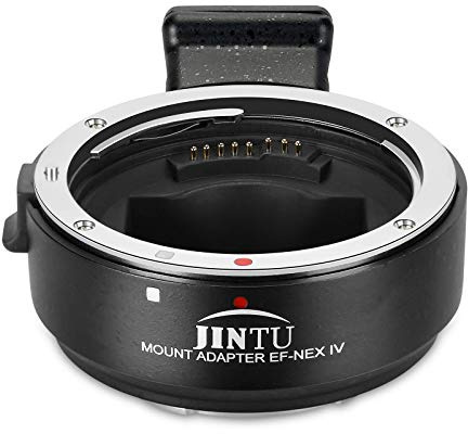 JINTU EF-NEX IV Adaptateur convertisseur de mise au point automatique pour monture d'objectif Canon EF/EF-S vers appareil photo Sony E A7 A9 A7II A7RII A7RIII A6000 A6300 A6500