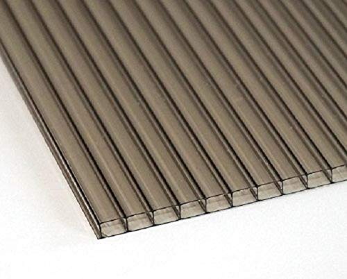 Polycarbonat UV-Schutz Stegplatte Dick: 8mm Farbe: Bronze Größe: 730 mm x 1330 mm -> Wunschmaße auf Anfrage. für Terrasse |Dachplatte Carport Gartenhaus