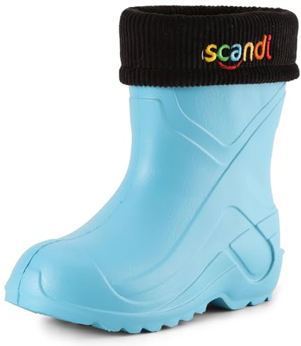 Ladeheid Kinder Mädchen Jungen federleichte Eva Thermo Gummistiefel gefüttert LA-763 (Türkis306c/Schwarz, 37 EU)
