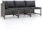 vidaXL Gartenmöbel 3-TLG. mit Kissen Mittelsofa Ecksofa Sofa Lounge Gartenset Gartensofa Garten Garnitur Sitzgruppe Poly Rattan Grau