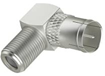 SAT-Adapter, Quick-F-Stecker - F-Kupplung, 90°