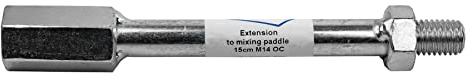 Toolty Professional Mixing Paddle Extension - M14 Thread - Galvanised Steel, Mixer, Whisk, Stirrer - Extension Bar - 150mm - DIY - TLTY-1083