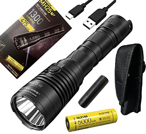 Nitecore MH25 v2 Type-C USB Rechargeable LED Flashlight - 1300 Lumens, 475 Meters