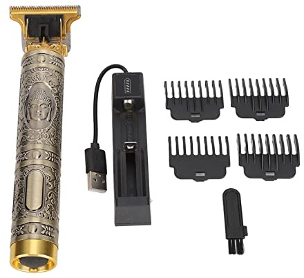 Brrnoo Haarschneider für Männer, T-förmiger Haarschneider, Null-Gap-Trimmer, kabelloser wiederaufladbarer Bartschneider, Haarschneide-Set (Golden)