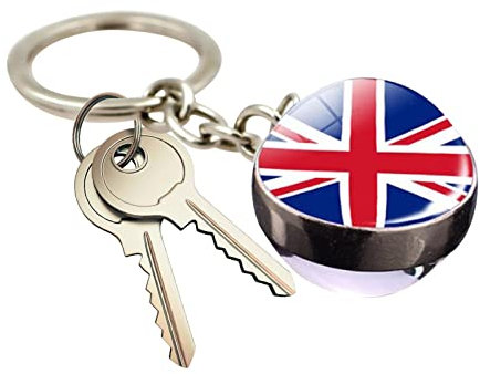 LOSOO Porte-clés Union Jack,Porte-clés Angleterre | Porte-clés de Voiture Célébrez Le couronnement du Roi Charles III Londres Drapeau pour clé de Voiture Valise Sac à ain