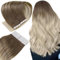 Easyouth Tape Extension Echthaar Balayage Tape Extensions Echthaar 55 cm 50g Farbe Aschbraun Mix Platinblond Double Sides Tape in Extension Echthaar #8/60
