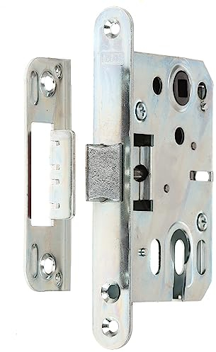Einsteckschloss Zimmertür 72/45 mm PZ BB WC Zimmertürschloss Türschloss Haustür Door Lock Kastenschloss Türschloss Innentür Schloss mit Schließblech Verzinkt DIN (PZ Profilzylinder)