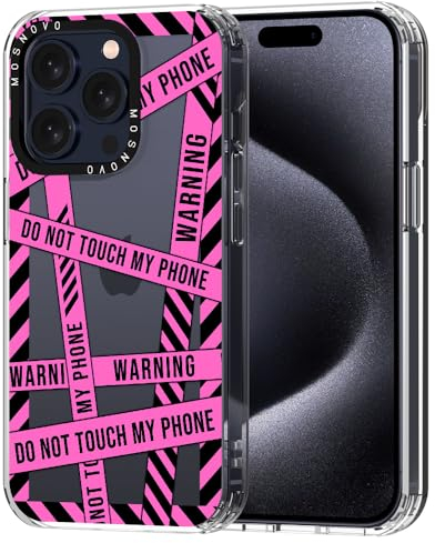 MOSNOVO Case for iPhone 15 Pro, [Buffertech 6.6ft Military-Grade Drop Protection] [Anti Peel Off Tech] Clear TPU Bumper Phone Case Cover Design - Do Not Touch My Phone