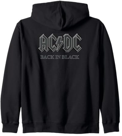 Offizielles AC/DC Rock Musik Band Back in Black Album Logo Kapuzenjacke